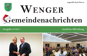Foto für Die letzte Ausgabe der Wenger Gemeindenachrichten im Jahr 2017 ist da!